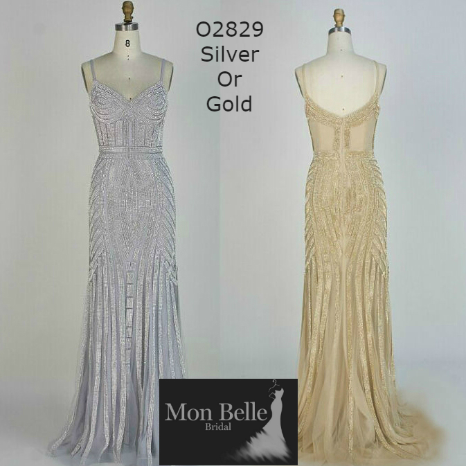 O2829 Shimmery evening dresses Mon Belle Bridal