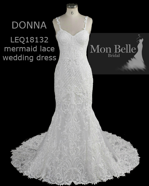 DONNA unique lace mermaid wedding dress Mon Belle Bridal