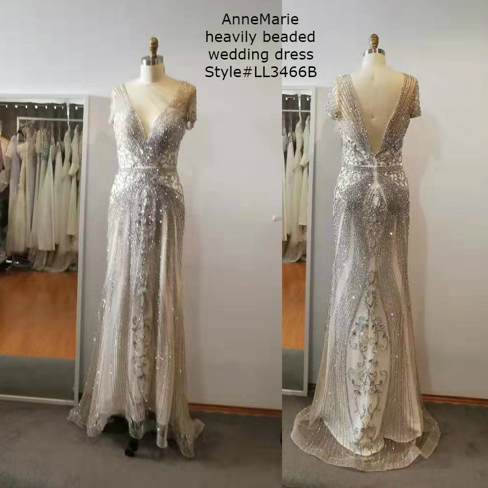 AnneMarie heavily beaded wedding dress ...