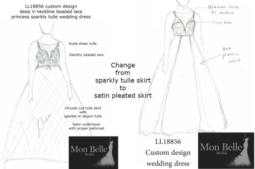 Krystyna Change from sparkly tulle skirt to satin pleated skirt
